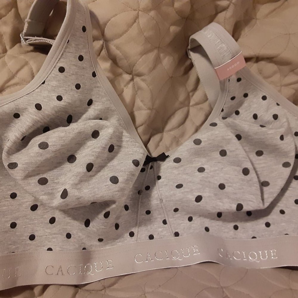 Cacique polka dot unlined full coverage no wire Bra 40ddd nwtl